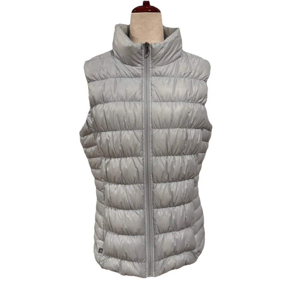 Athleta Downalicious Deluxe Down Vest Gray Women's‎ L  #929539-03